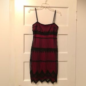 Christyne Forti Red and Black beaded dress